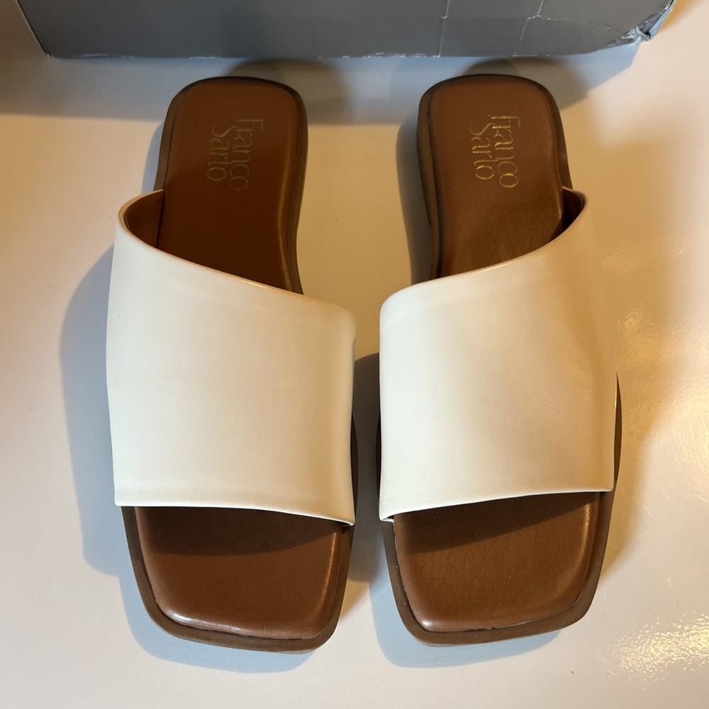 Franco Sarto Women's Maively Sandal Shoe Size 8 in Cream w/ Box